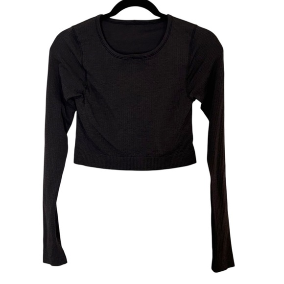 Lululemon Ebb to Street Long Sleeve- Heathered Black- Size 6 - Picture 6 of 12